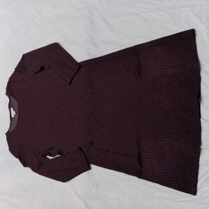 J Jill Ponte Oxblood Print Lagenlook Shift Dress Size SP